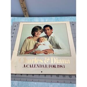 Vintage 1983 Charles and Diana Calendar Royal Family Memorabilia Crescent Books